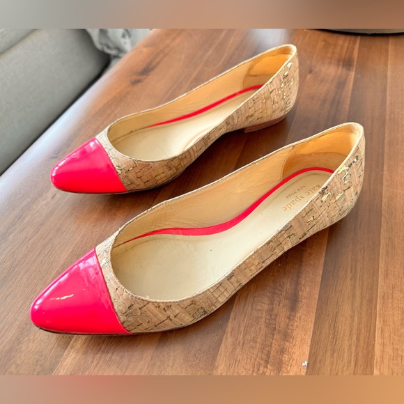 Kate Spade Cork Flats with Cap Toe - Pink - Picture 2 of 9